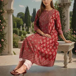 SZN Women Floral Printed Thread Work Kurta-picture-10