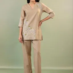 TASLIM Floral Embroidered A-Line Dress-picture-39