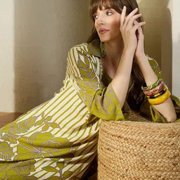 Indo Era Women Viscose Rayon Printed A-Line Kurta Set image 3