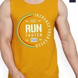 Woostro Pack Of 2 Printed Pure Combed Cotton Gym VestsRS26 CMB (MORE NAVY) (RUN MUSTARD)-picture-40