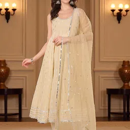 Azira Women Ethnic Motifs Embroidered Festive Anarkali Kurta with Dupatta-image-64