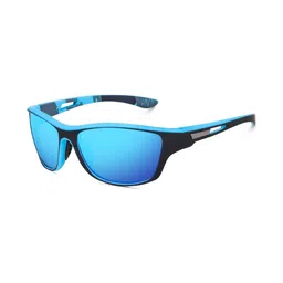LIZA ANGEL Unisex Blue Lens & Black Sports Sunglasses with-picture-34