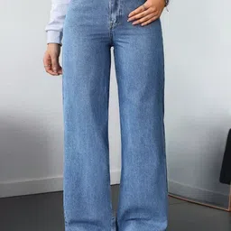 DressBerry Women Comfort Straight Fit High-Rise Light Fade Acid Wash Stretchable Jeans-image-88