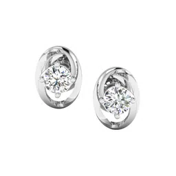 SHINE ETERNAL Women 14 Kt White Gold Lab Grown Swirling Diamond Stud Earrings -1.72 g-picture-12