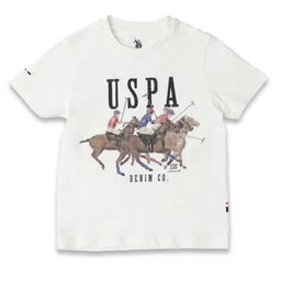 U.S. Polo Assn. Kids Boys Graphic Printed Round Neck Cotton Regular Fit T-shirt image 3