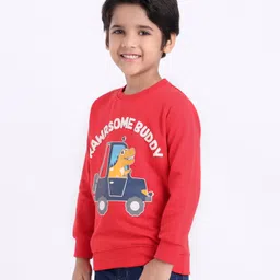 Babyhug Full Sleeves Printed Sweatshirt - Red image 2