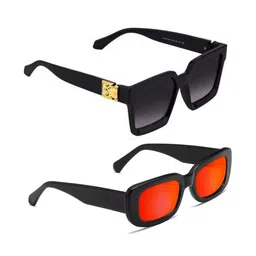Arzonai Unisex Set of 2 UV Protected Lens Rectangle Sunglasses COMBO-2782-picture-19