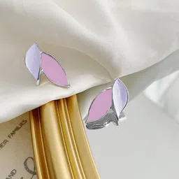 krenoz KRENOZSilver Plated Leaf Shaped Studs-picture-33