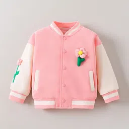 Hopscotch Girls Colourblocked Lightweight Varsity Jacket with Patchwork-picture-28