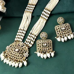 Anouk Handcrafted Brass Artificial Beads Necklace & Earrings-picture-41