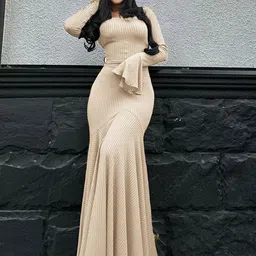 R.Code by The Roadster Life Co. Bell Sleeve Sheath Maxi Dress-picture-37