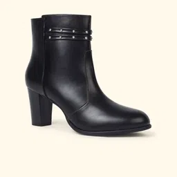 yoho Women Zipper Ankle-Length Pointed Toe Block Heel Regular Boots-picture-40
