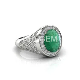 RRVGEM 10.25 Ratti 10.00 KT Emerald Silver Plated Finger Ring-picture-21