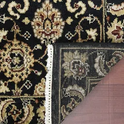 saraswatii global Black & Beige Ethnic Motifs Anti-Skid Woolen Carpet image 5