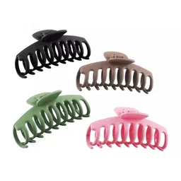 GOWRI TEX Women Set of 4 Matt Finished Comb Shape Claw Clip-image-0