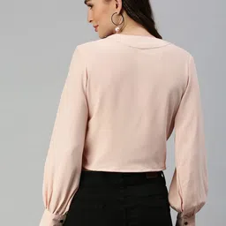 SHOWOFFFF Crepe High-Low Crop Top image 2