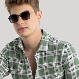 JAI TEXTILES Men Classic Fit Checked Spread Collar Cotton Casual Shirt-picture-18