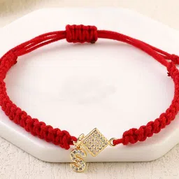 SALTY Set of 5 Stone Studded Initials S Wraparound Rakhis image 3