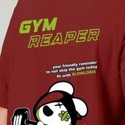 SLOWLORIS Men Graphic Printed Round Neck Oversized T-shirt image 4