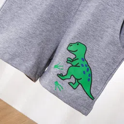 Kookie Kids Knee Length Shorts Dino Print - Grey image 3