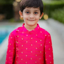 Piccolo Full Sleeves Printed Kurta With Pajama - Pink image 4