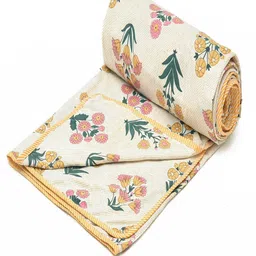 RRC Yellow Floral Printed AC Room 150 GSM Cotton Double Dohar image 4