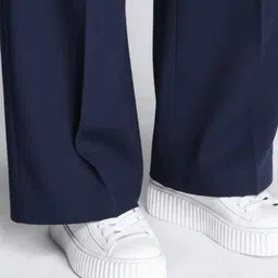 Next One Women Smart Straight Fit High-Rise Easy Wash Pleated Trousers image 2