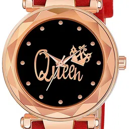 CSAMON Women Pack Of 2 Round Dial & Textured Straps Analogue Watch GR379RG Q BRO RED Vel L image 5