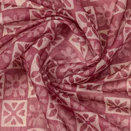 PBS PRINTS Women Magenta Batik Printed Ready To Wear Chanderi Silk Saree image 4