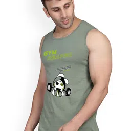 SLOWLORIS Pack Of 2 Printed Round Neck Gym Vests image 2