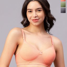 Calcados Pack of 3 Full Coverage Lightly Padded Seamless Cotton T-shirt Bra-picture-11