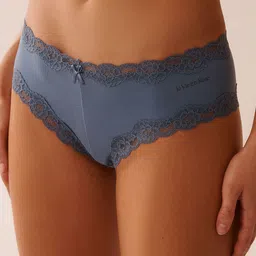 La Vie en Rose Women Mid-Rise Lace Trim Cheeky Bikini Briefs-image-44