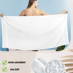 HotGown White 1 Cotton 400 GSM Bath Towel image 3