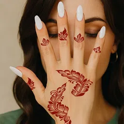 VOORKOMS Pack Of 2 Mehndi Stencil Stickers for Henna Beauty image 2