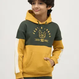 Jack & Jones Junior Boys Colourblocked Hooded Pullover Sweatshirt image 3
