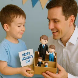 ANTIQ CREATION Father Son Miniature Figurine Set Showpiece image 5