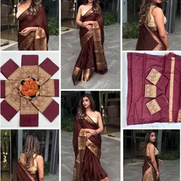 Supro Lifestyle Solid Woven Design Zari Kanjeevaram Saree image 2