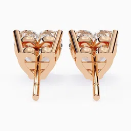 VALANOVA 14KT Rose Gold Diamond Studded Earrings-1.63 gm image 3