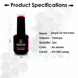 Gleevia UV Gel Nail Polish - 15 ml - Shade S34 image 4