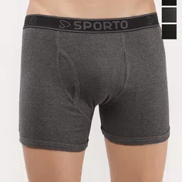 Sporto by Macho Men Pack Of 4 Cotton Anti-Rash Short Trunks Sprto_M1030-A1-B1-CH1-Olv1-L-picture-25