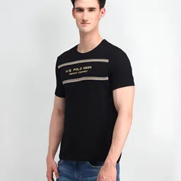 U.S. Polo Assn. Denim Co. Men Solid Round Neck Cotton Slim Fit T-Shirt image 5