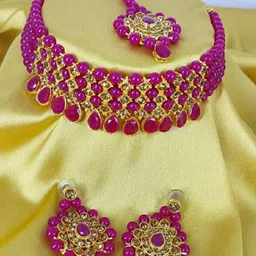 Gyaan Jewels Artificial Stones and Beads Necklace Set-image-98
