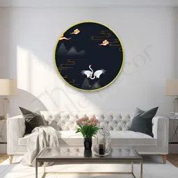 The Castle Decor Black & White Birds Sparkle Wooden Wall Art-image-31