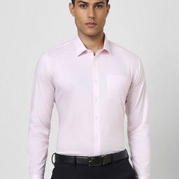 Van Heusen Men Spread Collar Solid Cotton Slim Fit Formal Shirt-picture-12