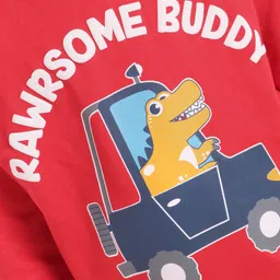 Babyhug Full Sleeves Printed Sweatshirt - Red image 5