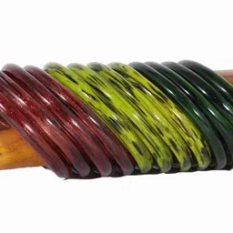 ZULKA Set Of 24 Textured Pattern Design Glossy Finished Kada Bangles image 2