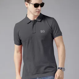THE EG STORE Men Solid Polo Collar Cotton T-shirt-picture-10