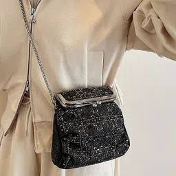KPOP Women Embellished Baguette Sling Bag-picture-17