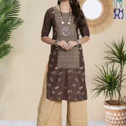 HERE&NOW Women Pack Of 3 Ethnic Motifs Printed Straight Kurtas-picture-32