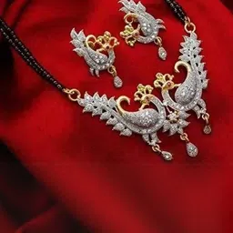 NAVYA Artificial Stones and Beads Mangalsutra With Earrings-image-24